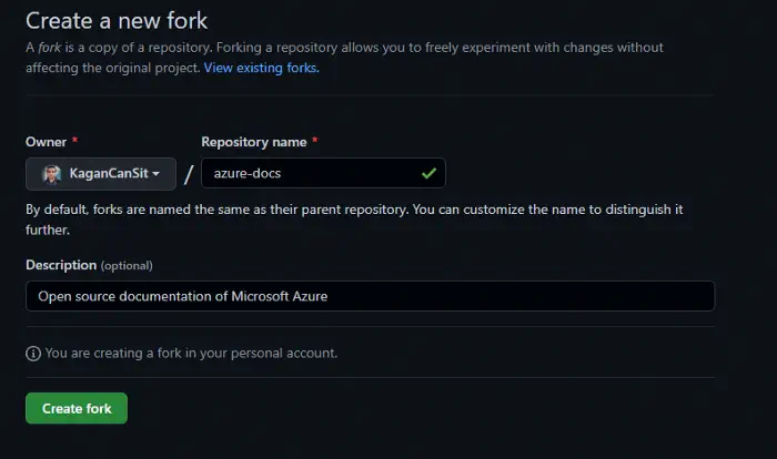 Fork İşleminin İlk Ekranının Alıntısı